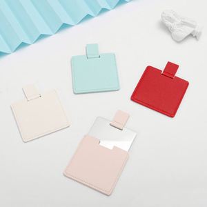 Stainless Steel Compact Cosmetic Mirrorr With Pu Leather Sleeve Travel Handheld Pocket Portable Makeup <b>Mirror</b> - Product Image 1