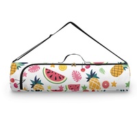 Sac de transport portable pour tapis de yoga à imprimé fruits tropicaux avec bandoulière, sac de rangement pour fitness et gym