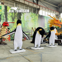 Modèles animatroniques de pingouins réalistes en fibre de verre - Étanches, résistants aux intempéries, taille réelle, pour centres commerciaux et parcs d'attractions en extérieur/intérieur