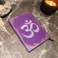 Carnet de notes violet avec symbole Om de yoga, journal mystique spirituel de tarot et de sorcellerie, couverture rigide, logo personnalisé, vente en gros