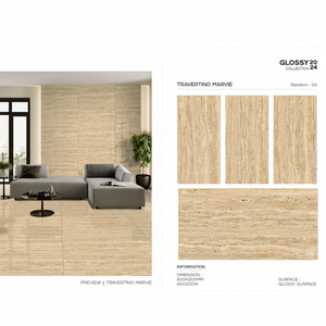 Azulejos de suelo de diseño de mármol de Venta caliente 600X1200 azulejos de suelo y pared de baño pulidos de porcelana gris brillante personalizados - Product Image 1