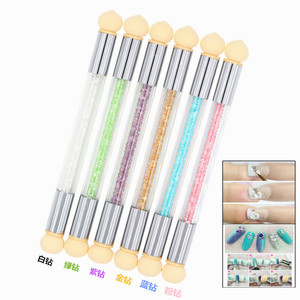 Stylo à double tête pour dégradé d'ongles, avec tête en éponge de silicone remplaçable, outil de pointillage et de estompage, ovale et plat, pour gel, nail art et manucure - Product Image 6