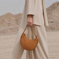 Sac à bandoulière vintage en cuir pleine fleur pour femme, élégant, imperméable et portable, style croissant, à porter sous le bras