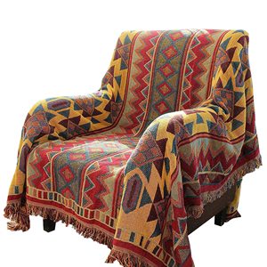 Polyester Cotton Mới Hình Học Sofa Bìa Couch Cổ Điển Lớn Dệt Chăn Siêu Mềm Có Thể Đảo Ngược Thảm Ném Chăn - Product Image 1