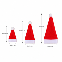 Topi Santa Natal Mini dari Kain Felt Ramah Lingkungan, Model Die-Cut, Warna Merah Putih Klasik, Perlengkapan Pesta Natal, Penutup Botol