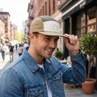 Cappellino a 5 Pannelli Personalizzato con Logo, Patchwork Bicolore, Ricamo 3D in Rilievo, Regalo Promozionale, Cappello Sportivo per Squadre con Set in Scatola