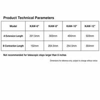 Soporte Telescópico Multiposición de Acero Inoxidable de 6, 8, 10 y 12 Pulgadas para Ventilación de Ventanas con Ángulo de Apertura Ajustable para Ventanas Abatibles