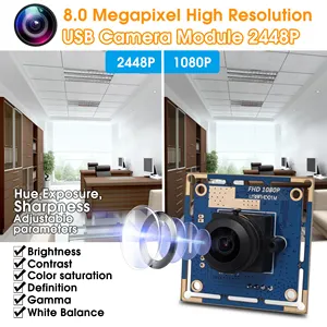 Fuente de la fábrica 8MP HD Sensor Sony IMX179 webcam de PC usb cctv mini máquina de video cámara de visión