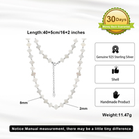 Collier Bohème en Forme de Feuille de 8 mm RINNTIN PSN12 en Argent Sterling 925 avec Fermoir Coquillage pour Femme - Vente en Gros