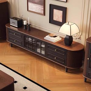 הבציר אגוזי ארון אחסון עץ תצוגה רהיטים יוקרה עץ טלוויזיה סלון סלון טלוויזיה עומד זול - Product Image 2