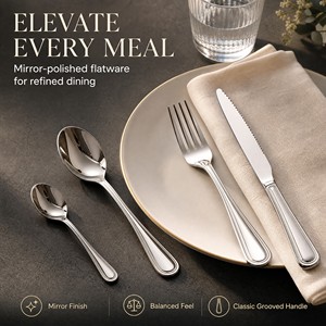 Classic Bulk 18/10 Stainless Steel Western Cutlery <b>Set</b> Mirror Polish Wedding Cutlery Flatware Dishwasher Safe for Restaurant - Product Image 3