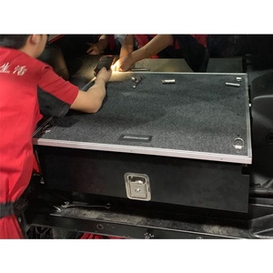 Caja de herramientas de cama de camión de almacenamiento de aluminio pequeño trasero de <span class=keywords><strong>coche</strong></span> Camper remolque cajones bloqueables individuales para Jeep Wrangler Jk 2007-2018 4 puertas - Product Image 1