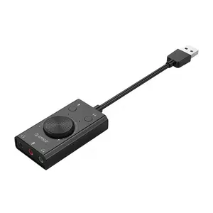 무료 드라이브 ORICO 외부 USB 사운드 카드 스테레오 마이크 스피커 헤드셋 오디오 잭 3.5mm 케이블 어댑터 음소거 스위치 볼륨 조정