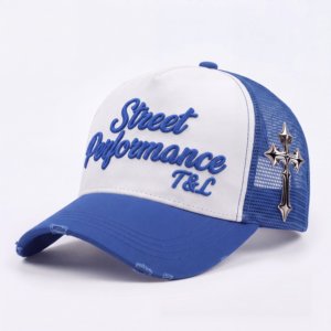 Casquette de camping 5 panneaux en faux daim et maille, personnalisable, avec broderie 3D en relief argent brillant, réglable, pour extérieur et décontractée, OEM ODM, vente en gros - Product Image 1