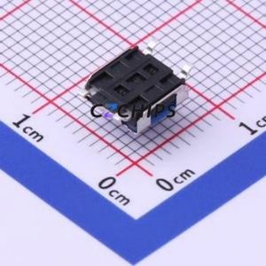 UK-B02130-G4.3-250 Tactile Switch SMD-4P,6.2x6.2mm Switch Single Pole Single Throw Round Button 2.5N Vertical Mount - Product Image 2