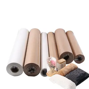 YOHPACK Recyclable Custom Size Color Honeycomb Kraft Wrapping Paper Brown Honeycomb Cushion Paper Roll