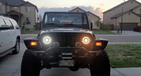Loyo 2022 Nouveaux Phares LED Dragon Eyes 7 Pouces Plug and Play pour Voiture, Phare LED 7 Pouces IP67 4x4 pour Jeep