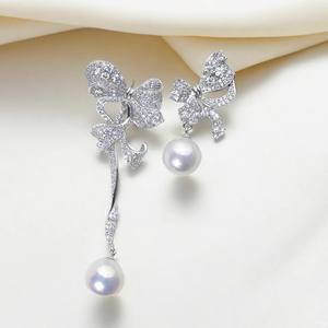 DIY Pearl Accessories S925 Silver Empty Tray with 8-15mm Round Beads <b>Fashion</b> <b>Drop</b> <b>Earrings</b> 22504DIY Accessory Collection - Product Image 4