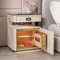 Nouvelle table de chevet moderne en forme de robot, de haute qualité, intelligente, sécurisée, multifonctionnelle, luxueuse, en bois, avec éclairage LED sans fil
