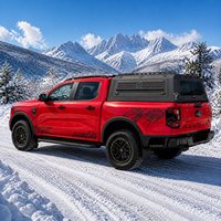 Penutup Bak Truk Baja Mn Khusus Ford Ranger / Everest Jendela Geser Dua Sisi Dekorasi Tailwing (Tanpa Panel Dekorasi) Penutup Bak Kaca