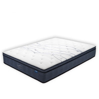 Matelas hybride de 25 cm en tissu tricoté, latex naturel, mousse haute densité, tissu non tissé perforé pour ressorts ensachés
