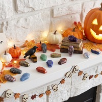 Coffret de 30mm de cristaux sculptés en forme de cercueil, cristaux mystérieux, cabochons de pierres précieuses assorties, cadeau en cristal, décoration d'Halloween