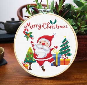 Christmas Simple Cartoon DIY Needlepoint Kits Cross Stitch Embroidery Kit for Children