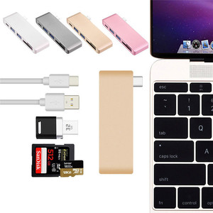 <span class=keywords><strong>5</strong></span> in 1 USB-C 3.0ฮับหลายประเภท C แยกอะแดปเตอร์ USB3.0การ์ดรีดเดอร์สำหรับ MacBook samaung Huawei Google Chromebook <span class=keywords><strong>Asus</strong></span> HP - Product Image 2