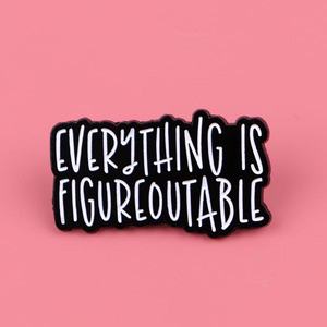 Broche en métal créative avec citation de dessin animé motivante, accessoires de mode - Product Image 2