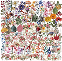 AOMZKOL 150 autocollants floraux vintage pour scrapbooking, décorations créatives pour carnets, papeterie pour adultes, lettres DIY, 4-8 cm