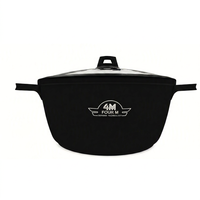 Casserole FourM 36CM en aluminium moulé antiadhésive avec couvercle en verre trempé et fond à induction, ustensile de cuisine, vente en gros et OEM/ODM