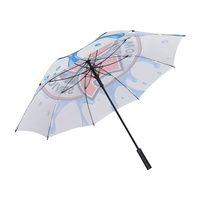 Parapluie de golf promotionnel grand format, ouverture automatique, 130 cm, en fibre de verre et pongé 190T, imperméable et coupe-vent, personnalisable avec logo imprimé
