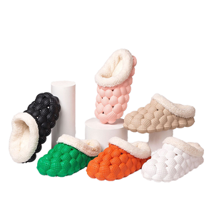 Dropshipping New Winter <b>Bubble</b> Fluffy for <b>Slippers</b> for Women Anti-Slippered Cushioned EVA Keep Warm Home for Spring - Product Image 4