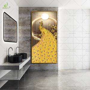 Pintura Decorativa Abstracta Creativa Dorada en Porcelana de Cristal para Sala de Estar, Arte Decorativo para Pared del Hogar, Venta al por Mayor Personalizada - Product Image 3