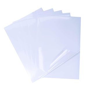 Papel Adhesivo Transparente de <span class=keywords><strong>Vinilo</strong></span> de 8.5x11 Pulgadas, Adhesivo Brillante Transparente de 216x279, Etiqueta Personalizada Mate Imprimible a Prueba de Agua para Impresora de Inyección de Tinta - Product Image 1