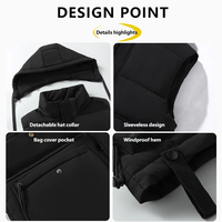 Gilet à fermeture éclair réversible décontracté pour hommes manteau à capuche épaissi d'hiver avec pince à outillage vêtements d'extérieur pour le travail