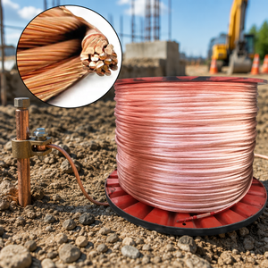 Fil de cuivre massif recouvert d'acier Kunb, diamètre personnalisable pour la mise à la terre électrique souterraine et la protection contre la foudre - Product Image 1