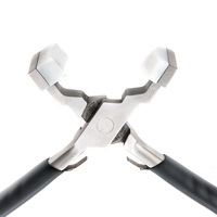 Outils de fabrication de bijoux à tête en nylon à poignée trempée noire, anneau de fil formant des bijoux, pince de pliage de mâchoire en nylon