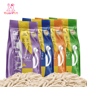 Arena para Gatos de Soja Natural OEM Lavender Factory, Aglomerante, Púrpura, a Granel, Desechable por el Inodoro, Altamente Absorbente, Arena de Tofu para Gatos - Product Image 1
