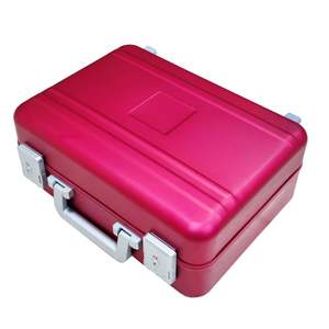 Valise en aluminium rouge rose avec logo personnalisé Mallette à outils pour affichage d'équipements électroniques d'instruments Mallettes à outils personnalisables - Product Image 2