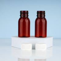 Vente en gros 50ml Bouteille de sirop Bouteille de médecine liquide ronde Sirop Toux Pilule Bouteille Conteneur