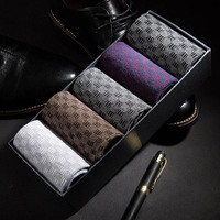 Argyle Custom Designer Crew Chaussettes d'affaires pour hommes Coffret cadeau en coton de haute qualité Lot de 5 chaussettes pour hommes Chapeaux décontractés tricotés 100% coton