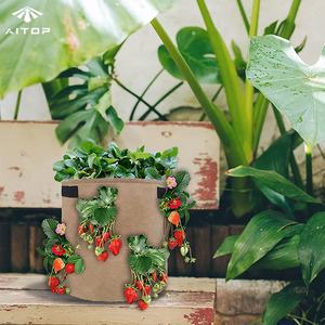 กระถางปลูกต้นไม้แบบผ้าไม่ทอ ขนาด 10 แกลลอน ยี่ห้อ Aitop OEM ผลิตตามขนาดที่ต้องการ ใช้ซ้ำได้ เป็นมิตรกับสิ่งแวดล้อม เหมาะสำหรับปลูกพืชกลางแจ้ง ถุงปลูกสตรอว์เบอร์รี่แบบผ้าสักหลาด - Product Image 4