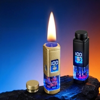 Briquet électronique intelligent hybride essence-électrique en métal, vente en gros d'usine, briquets au kérosène à charge rapide Type-C