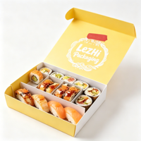 Boîte d'emballage personnalisée pour snacks et sushis, best-seller, en papier alimentaire avec fenêtre couleur, prix usine, emballage chocolat pour sushis