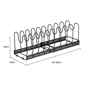 Étagère de rangement multi-niveaux pour casseroles et poêles, support réglable pour ustensiles de cuisson, couvercles et planches à découper - Product Image 6