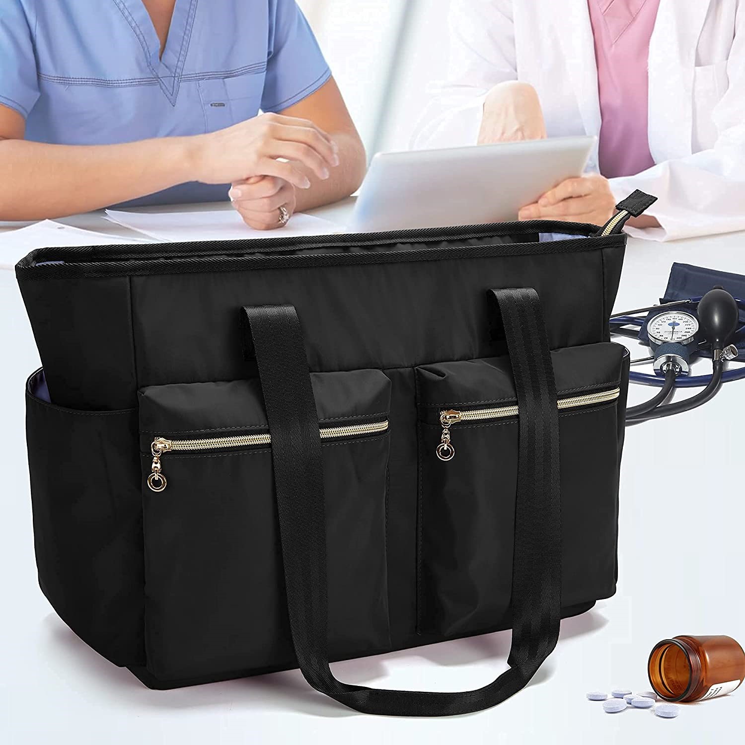 FREE SAMPLE Nurse Bag for Work Supplies, Medical Bags with Laptop Sleeve for Home Care Nurse, Medical Students and More