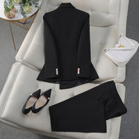 Nouveau Tailleur-Pantalon de Smoking Professionnel Noir pour Femme, Élégant et Formel, Idéal pour le Bureau