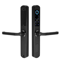 Cerradura Inteligente para Puerta de Acero Inoxidable 304, Impermeable IP66, con Manija Delgada Larga y Corta, Huella Dactilar y Código, para Puertas UPVC de Patio