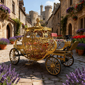 Customizable Hot Sale Electric Wedding Horseless Carriage Cinderella Pumpkin Wedding Horse Carriage <b>Buggy</b> On sale - Product Image 5